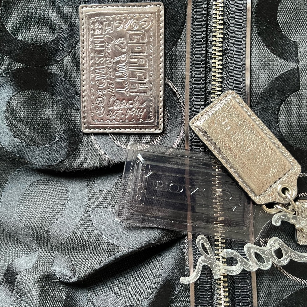 Coach Black and Silver Patterned Tote - Picture 2 of 6